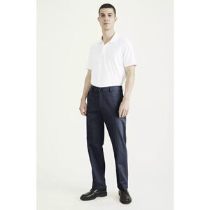 Dockers Men Iron Free Stain Defender Classic Fit Khaki Pants Navy Size 32X32